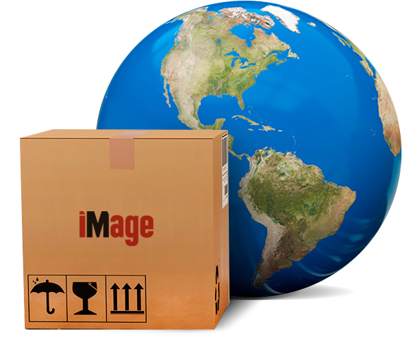 A box with a globe at the back