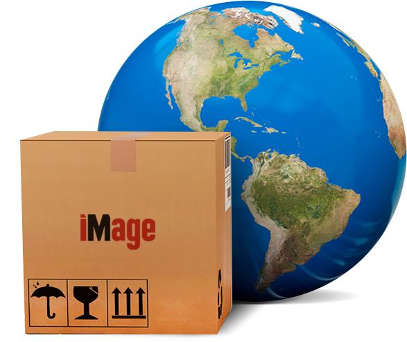 A box with a globe at the back